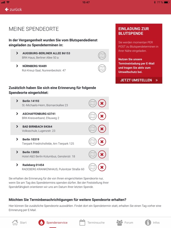 Blutspende iPad screenshot 7 - Medical app