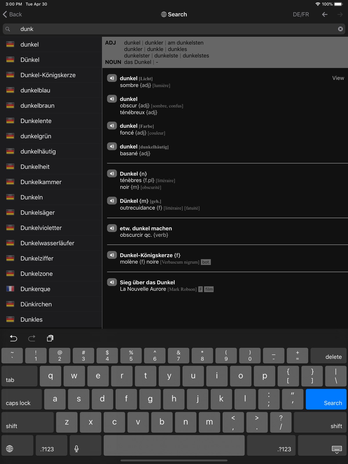 dict.cc+ Dictionary ipad screenshot 3