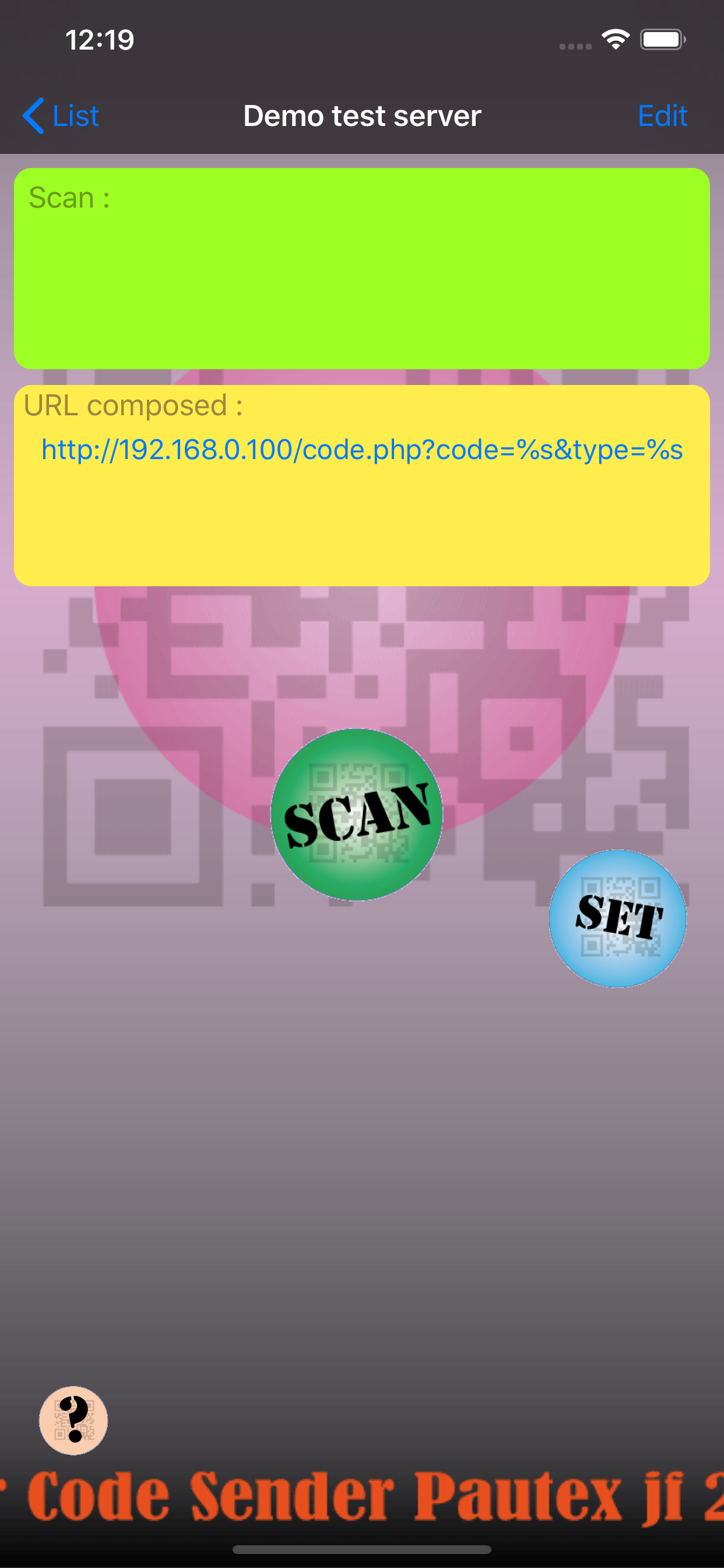 Bar Code Sender