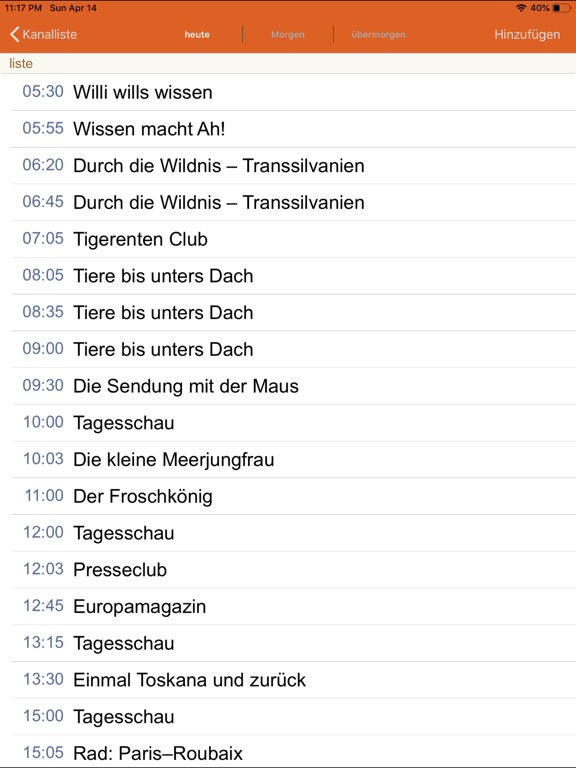 Deutschland TV-Programm iPad screenshot