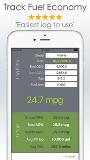 gas mileage calculator and log iphone screenshot 2