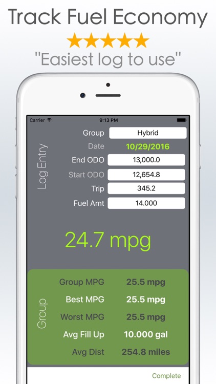 Gas Mileage Calculator and Log