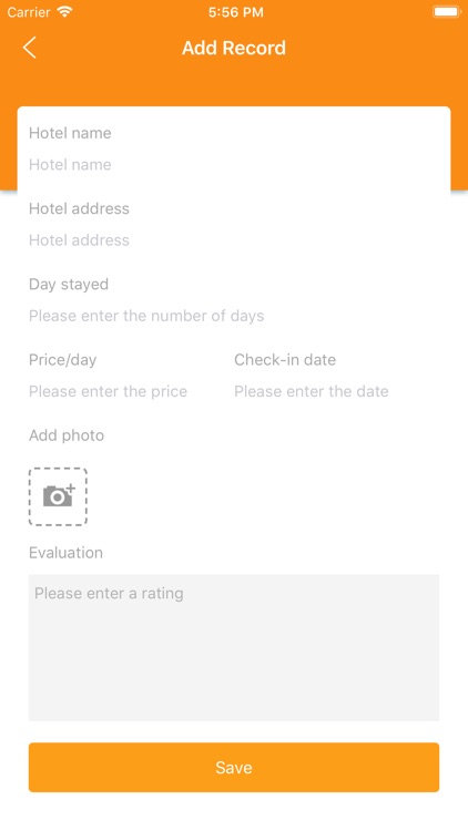 My Travel - Hotel record