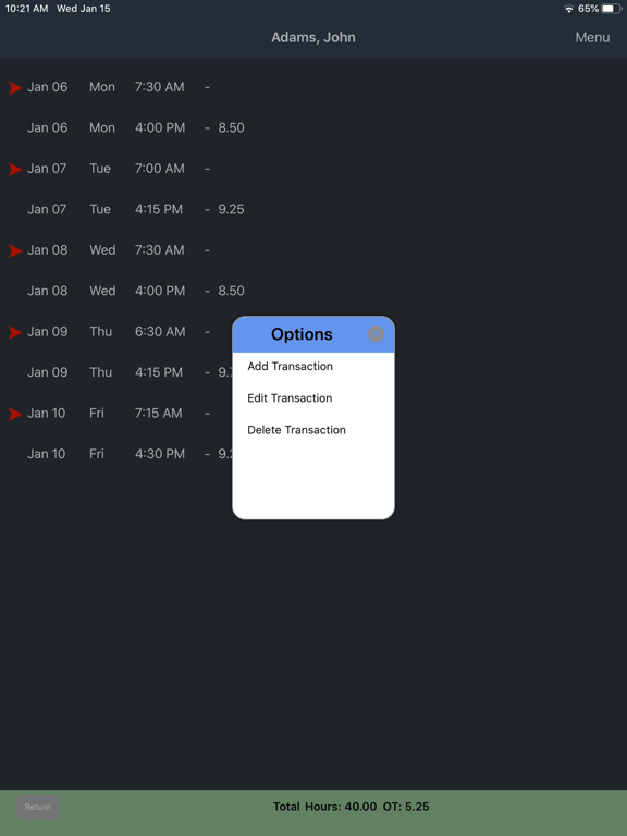 TimePilot Extreme Blue II iPad screenshot 4 - Business app