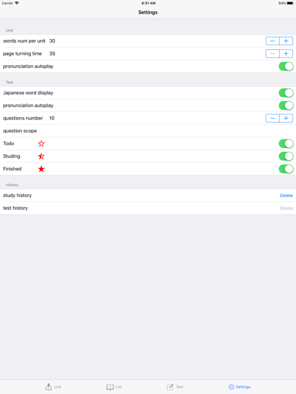 JLPT N5 Vocabulary with Voice iPad screenshot