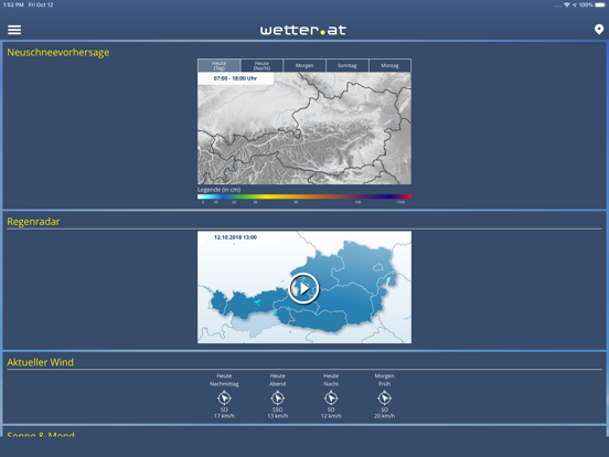 wetter.at PRO iPad app afbeelding 4