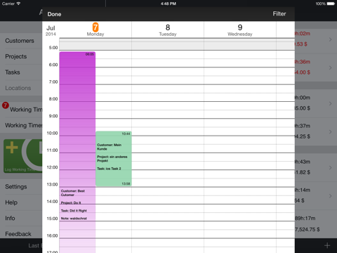 Qlaqs Timesheet HD Premium screenshot 3