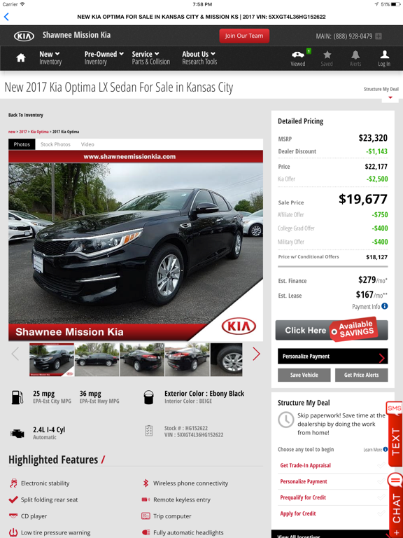 Shawnee Mission Kia iPad screenshot 4 - Shopping app