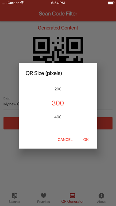 How to cancel & delete Scan Code Filter from iphone & ipad 4