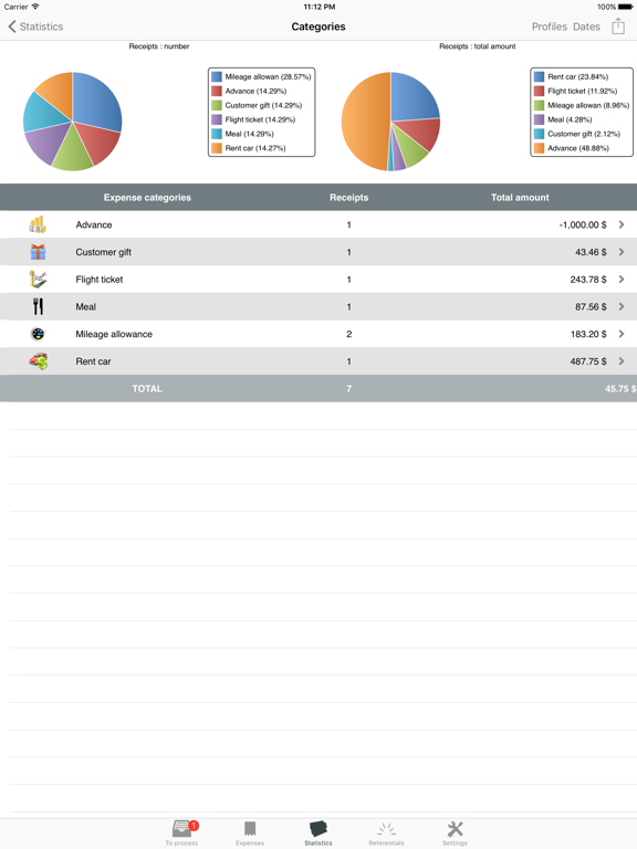 My iExpenses Pro iPad screenshot 5 - Finance app
