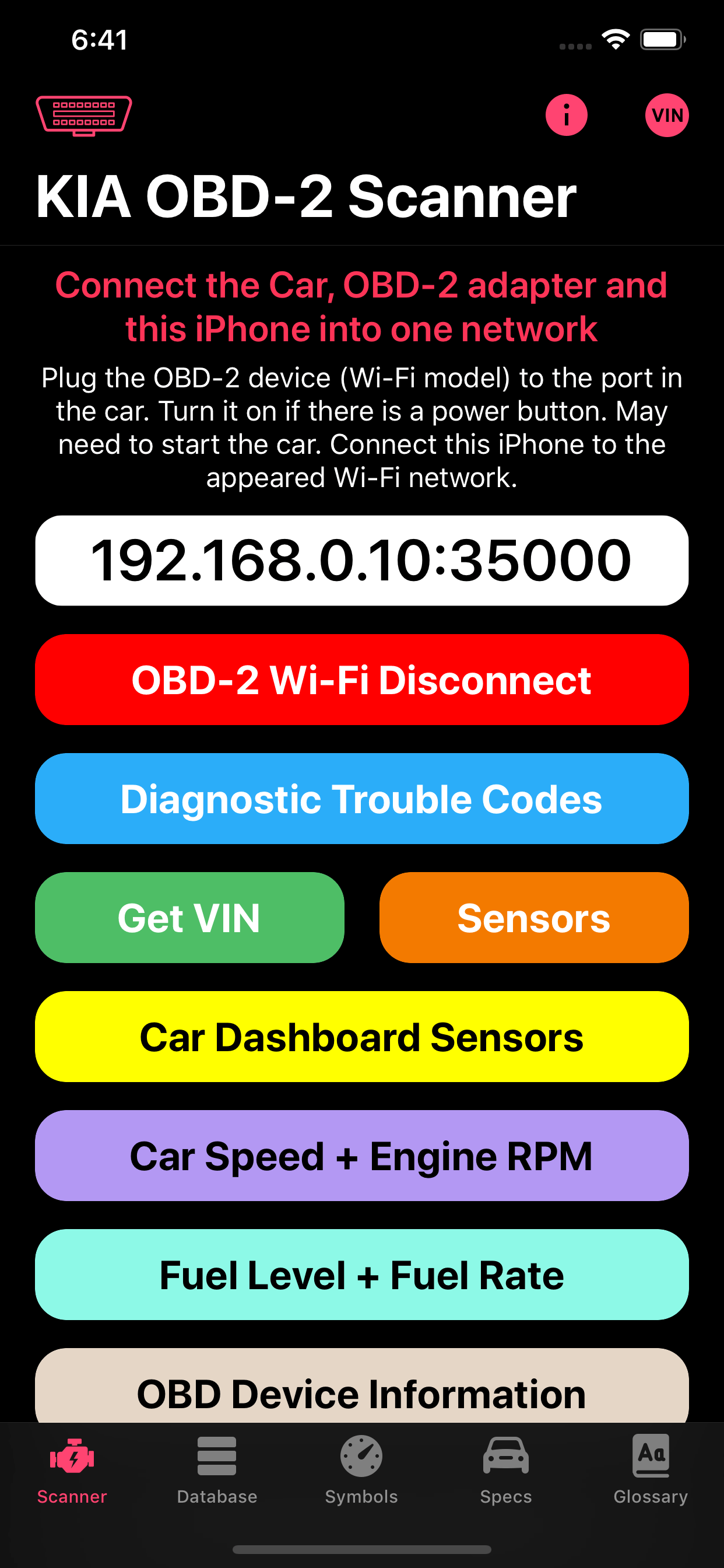 KIA OBD App