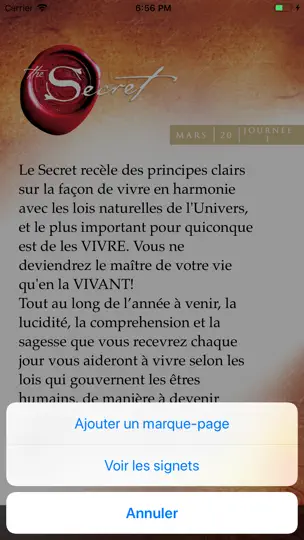 Capture d'écran de Le Secret - Enseignements sur iPhone 6