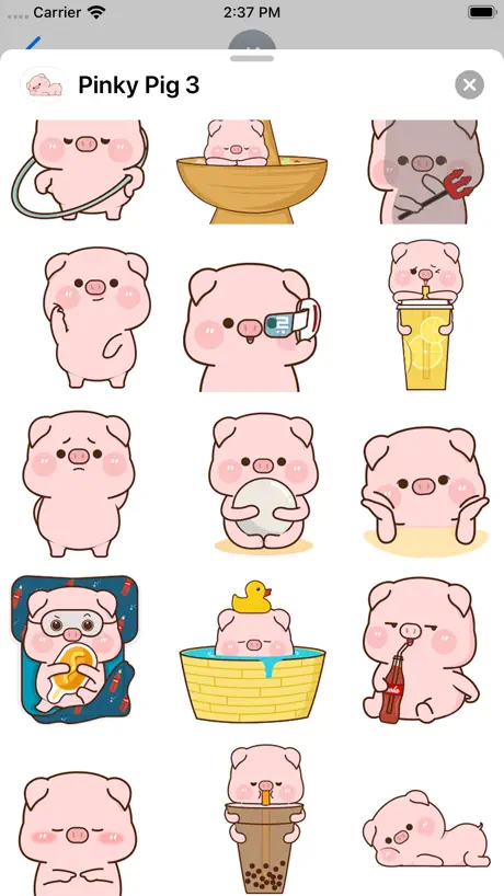 Pinky Pig Animated Stickers