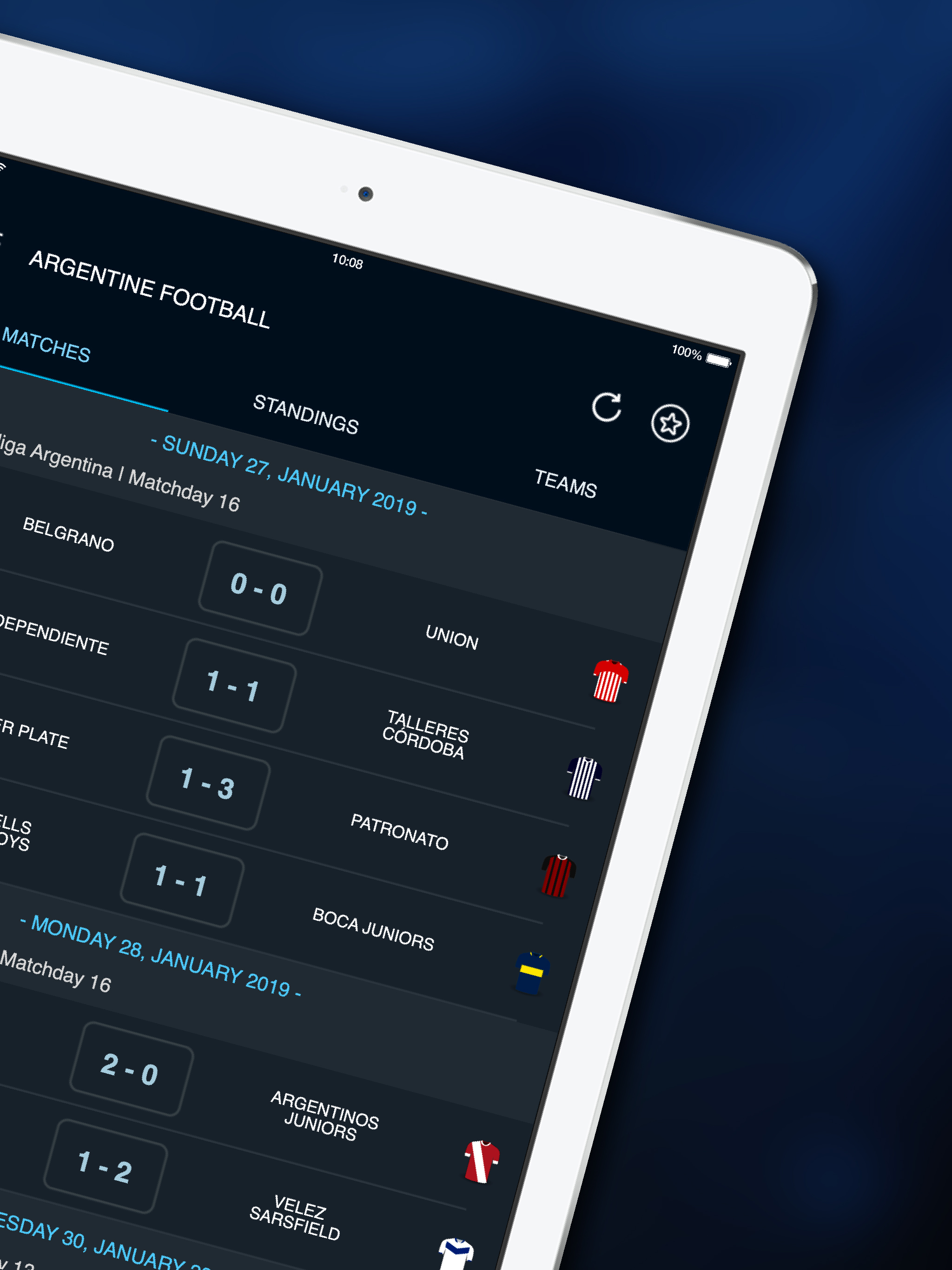 Argentine soccer - results