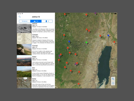 Bible Map iPad app afbeelding 2