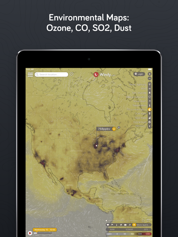 iPad Image of Windy.com