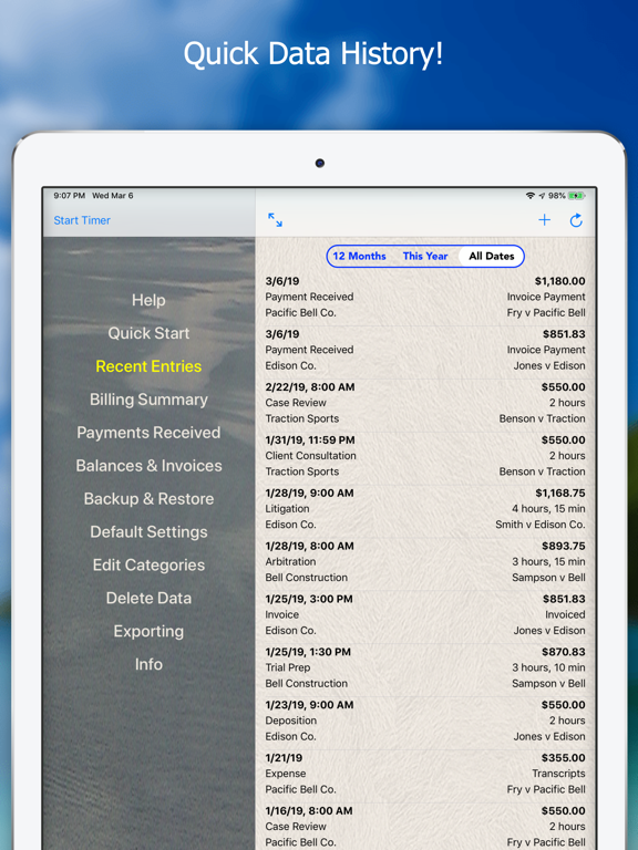 Client Hours iPad screenshot 3 - Business app