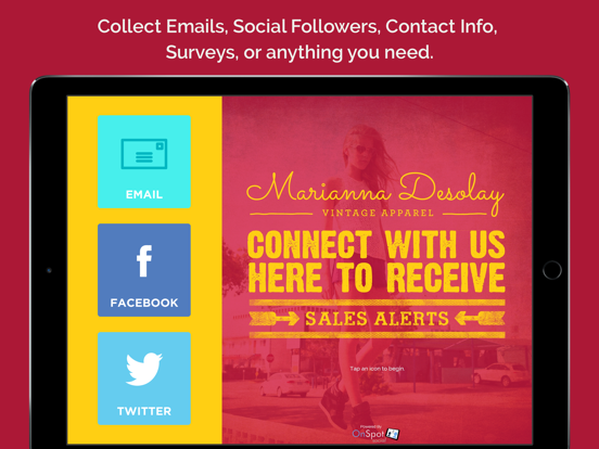OnSpot Social Lead Capture iPad screenshot 1 - Business app