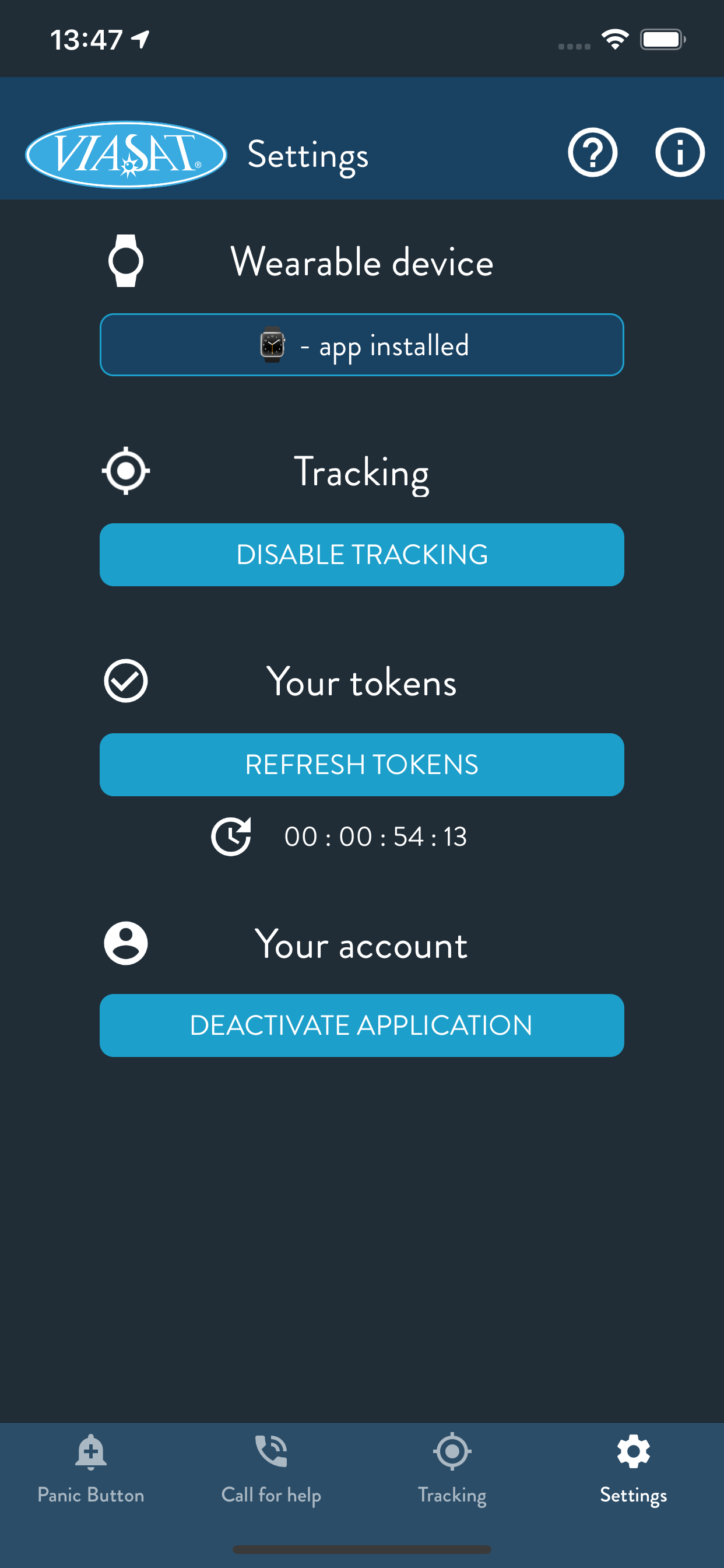 Viasat Panic Button