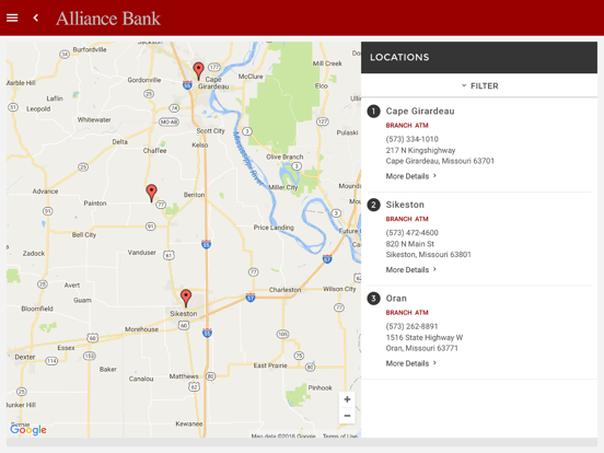 Alliance Bank Mobile Banking iPad screenshot 2 - Finance app