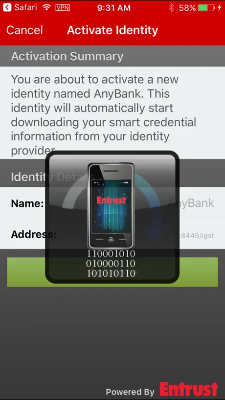Entrust IG Mobile Smart Cred