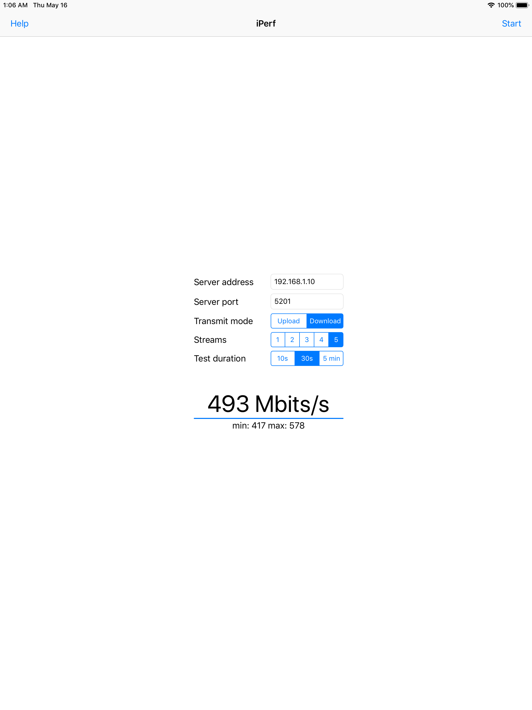 iPerf 3 Wifi Speed Test