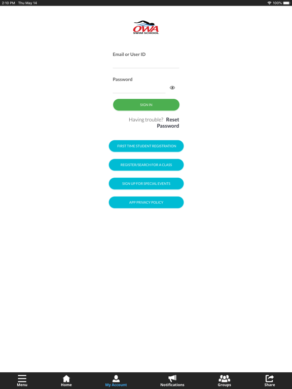 OWA Swim School iPad screenshot 4 - Sports app