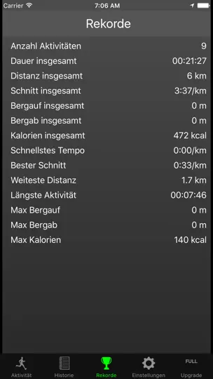Screenshot von Fitmeter Run Basic – GPS Lauf auf dem iPhone 4