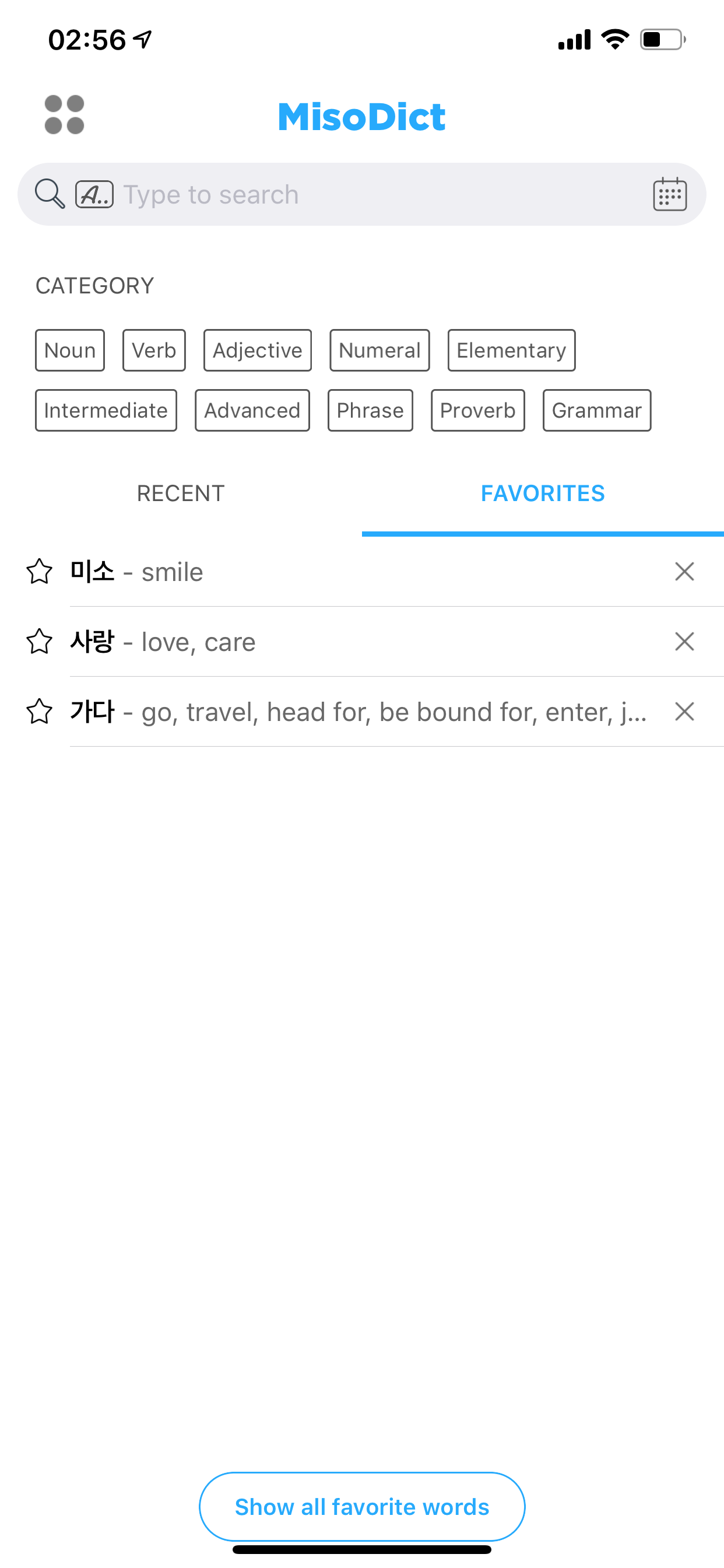 MisoDict Korean-English-Korean
