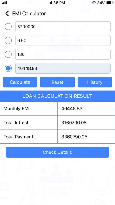 EMI Calculator for Loan Screenshot