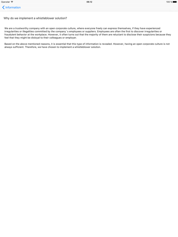 Compliance App iPad screenshot