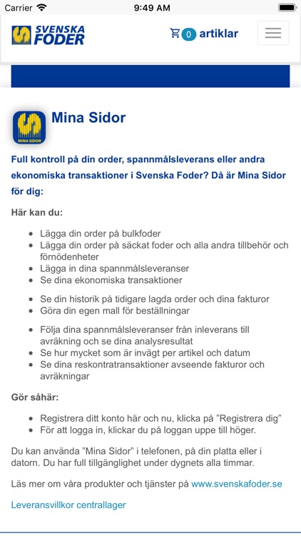 Svenska Foder Mina sidor