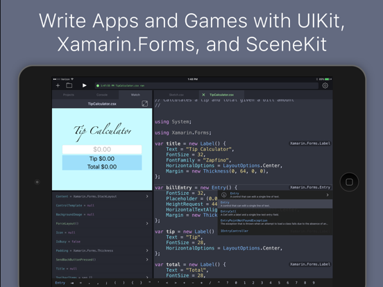 Continuous .NET C# and F# IDE iPad app afbeelding 4