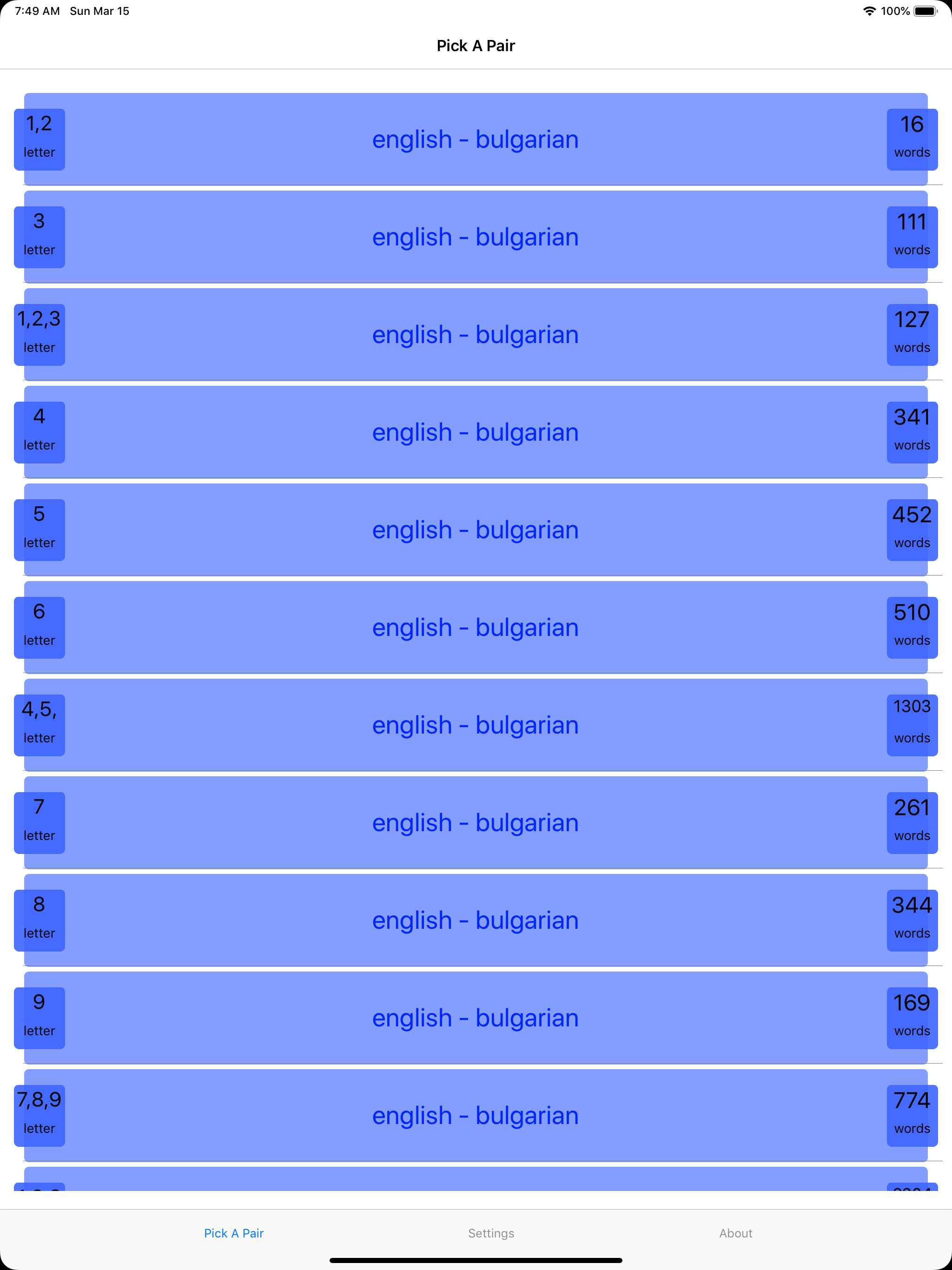 PickAPair Bulgarian - English