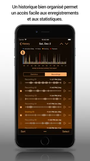 Capture d'écran de Snore Control Suivi Ronflement sur iPhone 2