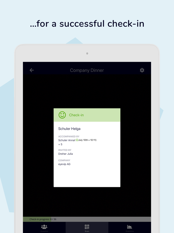 eyevip Check-In iPad screenshot