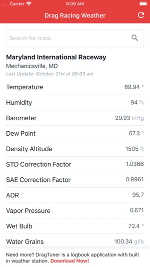Drag Racing Weather Station screenshot 3