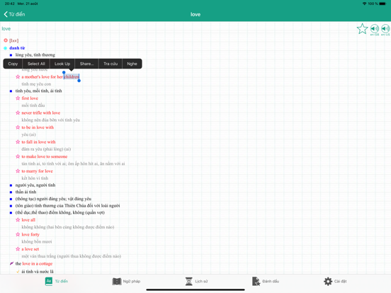 Từ điển Anh Việt (TygonDict) iPad screenshot