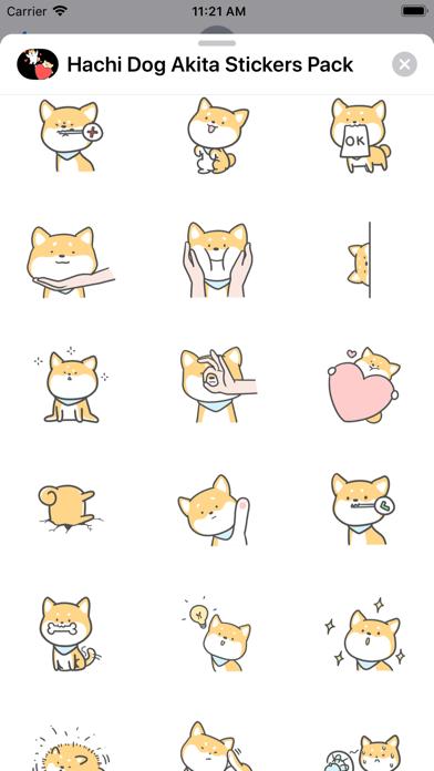 Cute Hachi Dog Akita Stickers screenshot 2