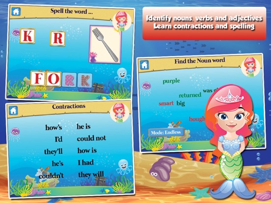 Mermaid Princess Grade 1 Games iPad screenshot 5 - Education app