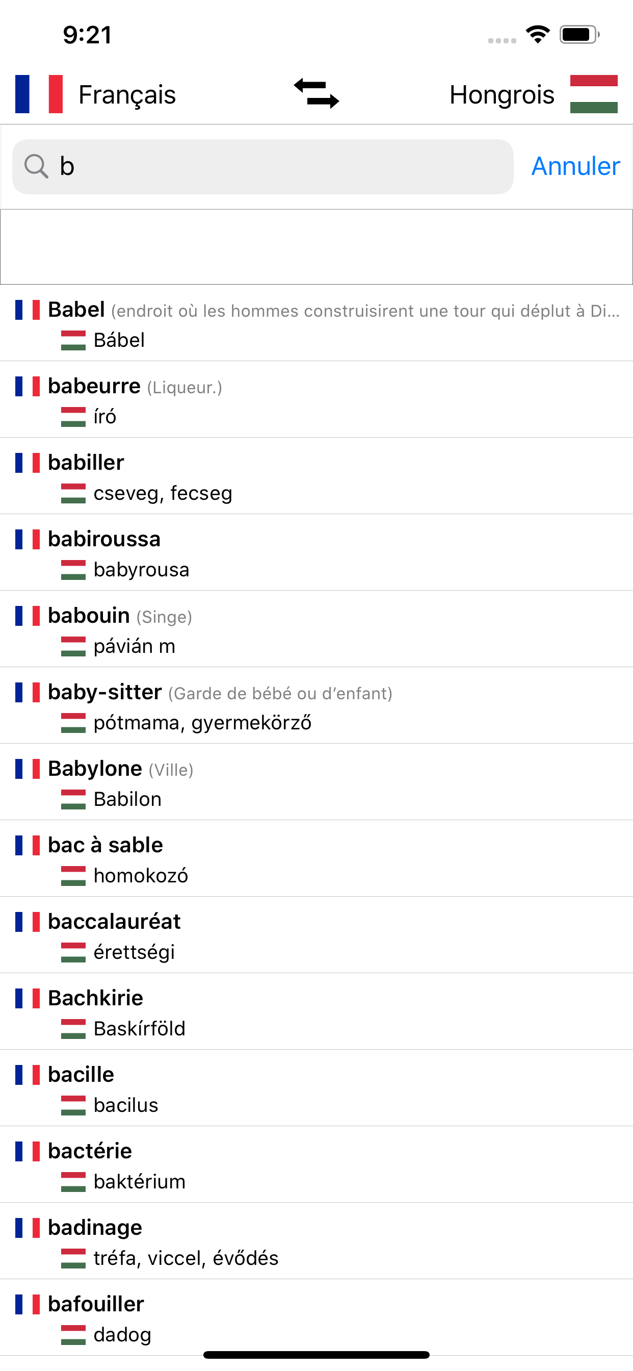 Dictionnaire Hongrois-Français