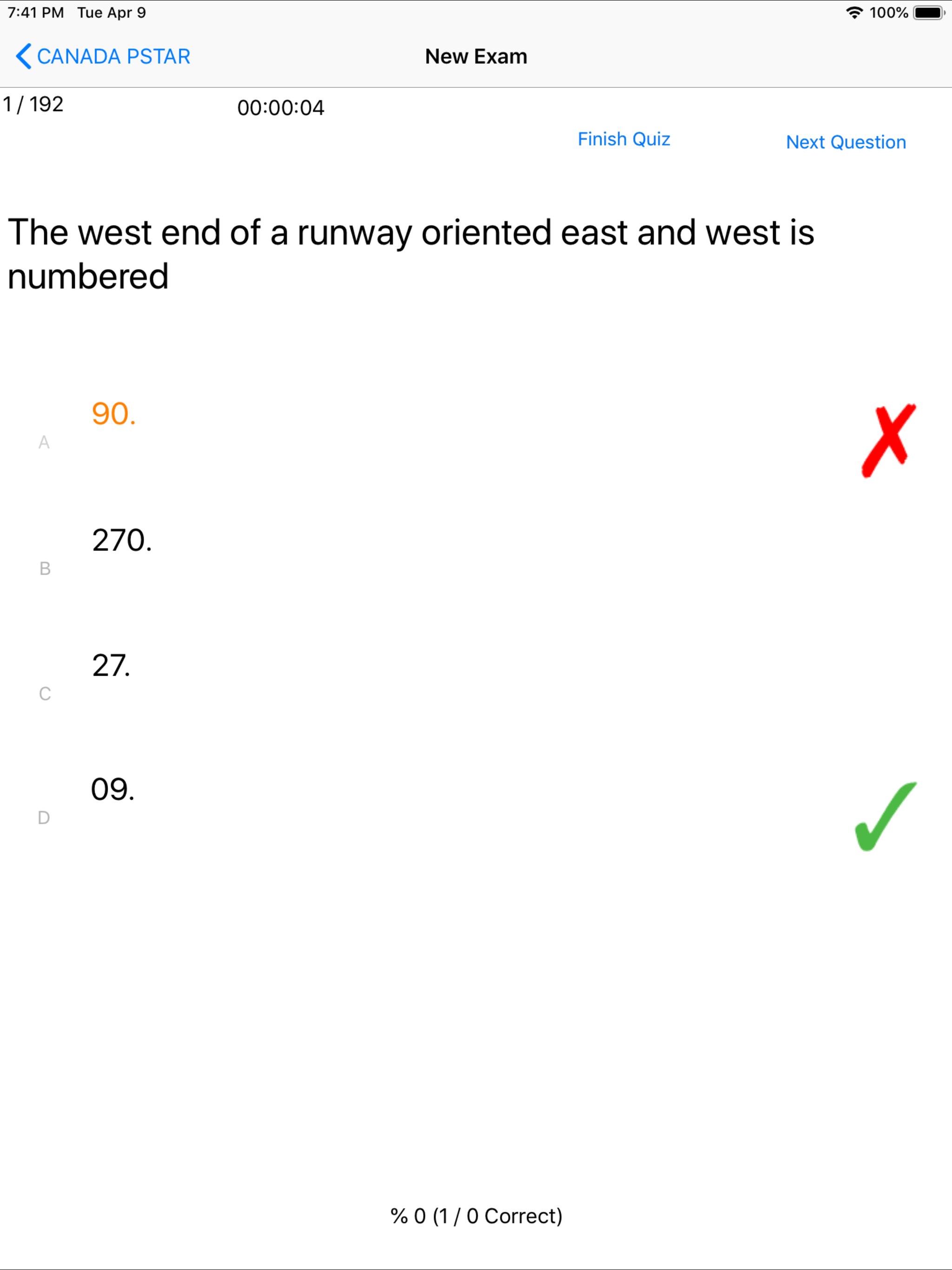 Canada Pre-Solo written exam screenshot 6