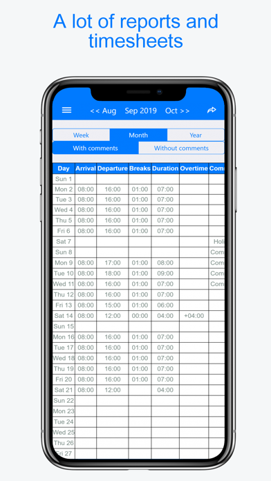Planningify : Work timesheet Screenshot
