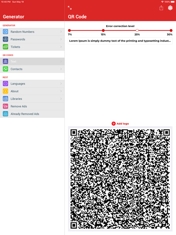 Generаtor iPad screenshot 4 - Lifestyle app