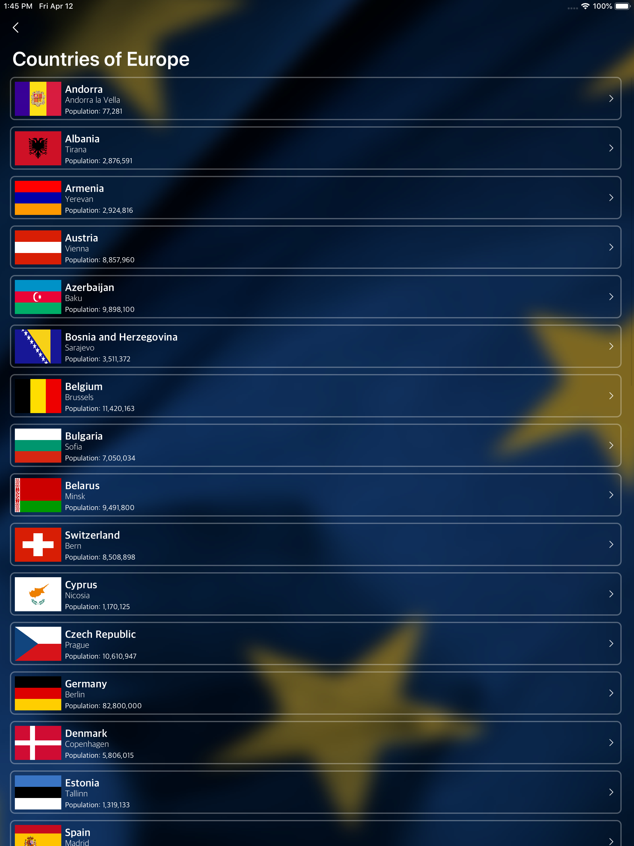 Countries of Europe Flags Quiz screenshot 11