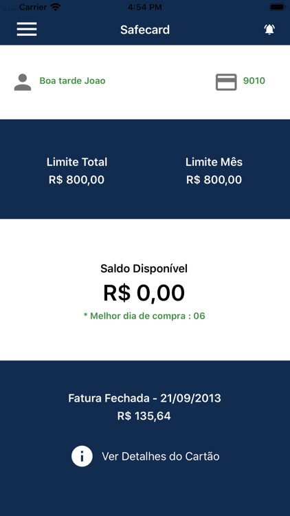 Cartão Safecard
