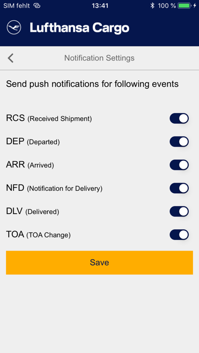 Lufthansa Cargo eServices Screenshot