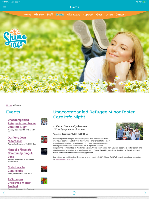 Spokane’s Shine 104.9 iPad screenshot 5 - Music app