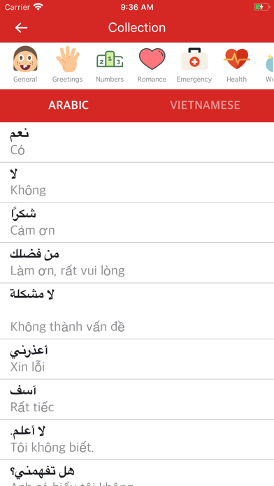 Screenshot #1 pour Arabic Vietnamese Dictionary