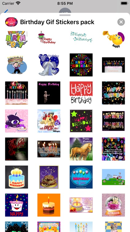 Birthday Gif Stickers pack